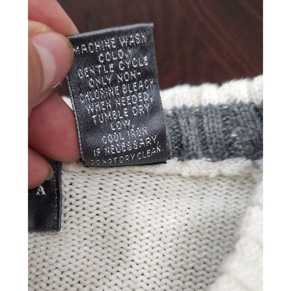 Oscar de la Renta Designer Men's Crew Neck Sweater Cotton Preppy‎ Cream Plaid M - Picture 6 of 9